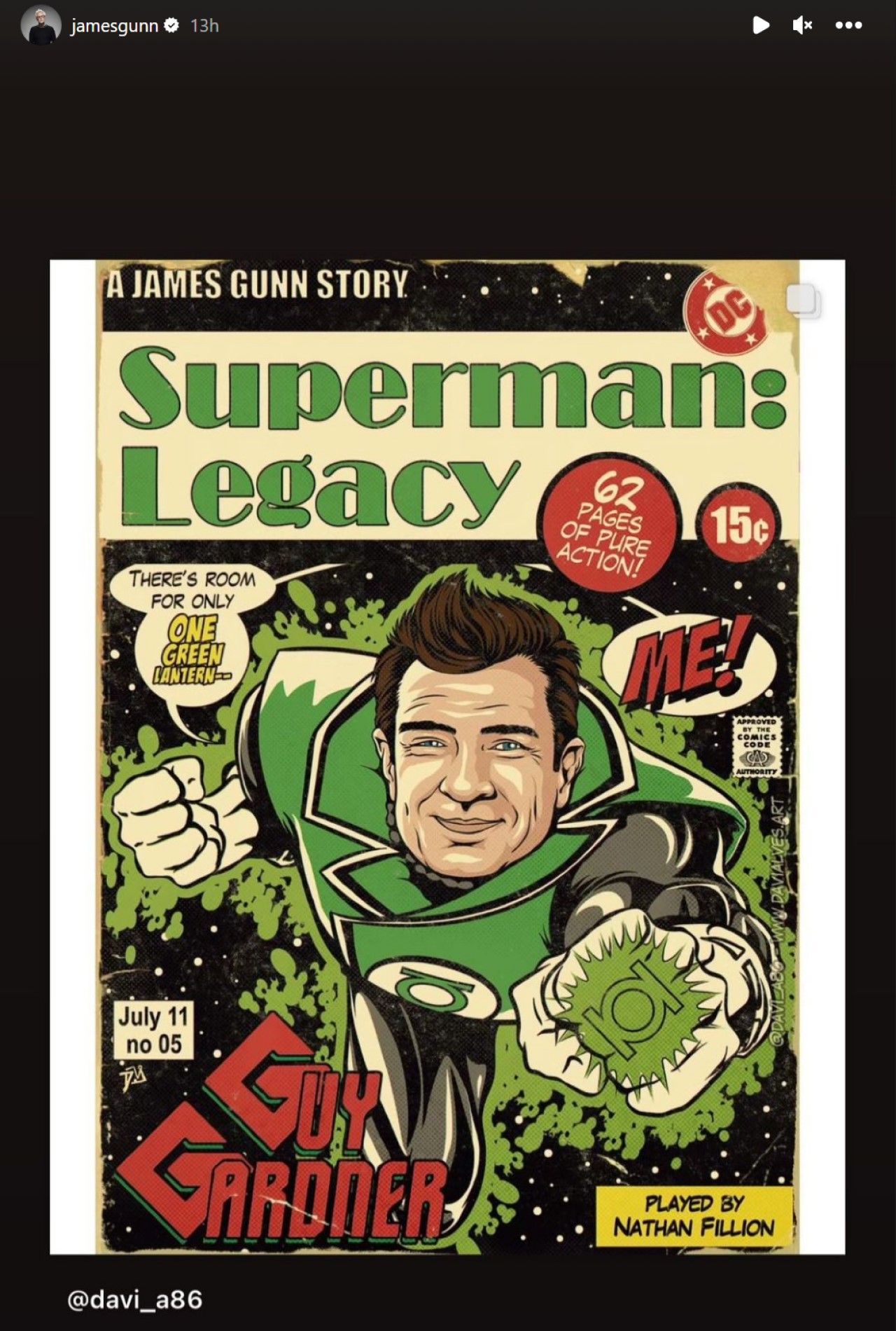 Superman: Legacy's James Gunn Shares A+ Fan Art Of Nathan Fillion's Green Lantern, But I'm Kinda More Into Mister Terrific And Metamorpho Pics